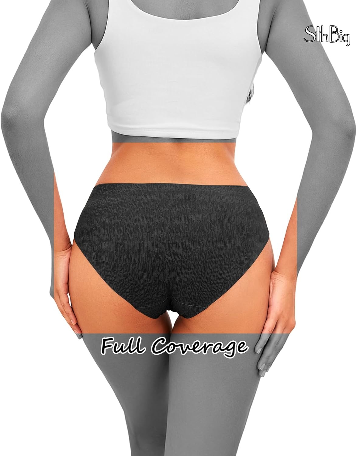 image:imageSeamless Underwear for Women No Show Cheeky Low Rise Bikini Jacquard Soft Ladies Panties Breathable Stretch Hipster 6 PackBlack