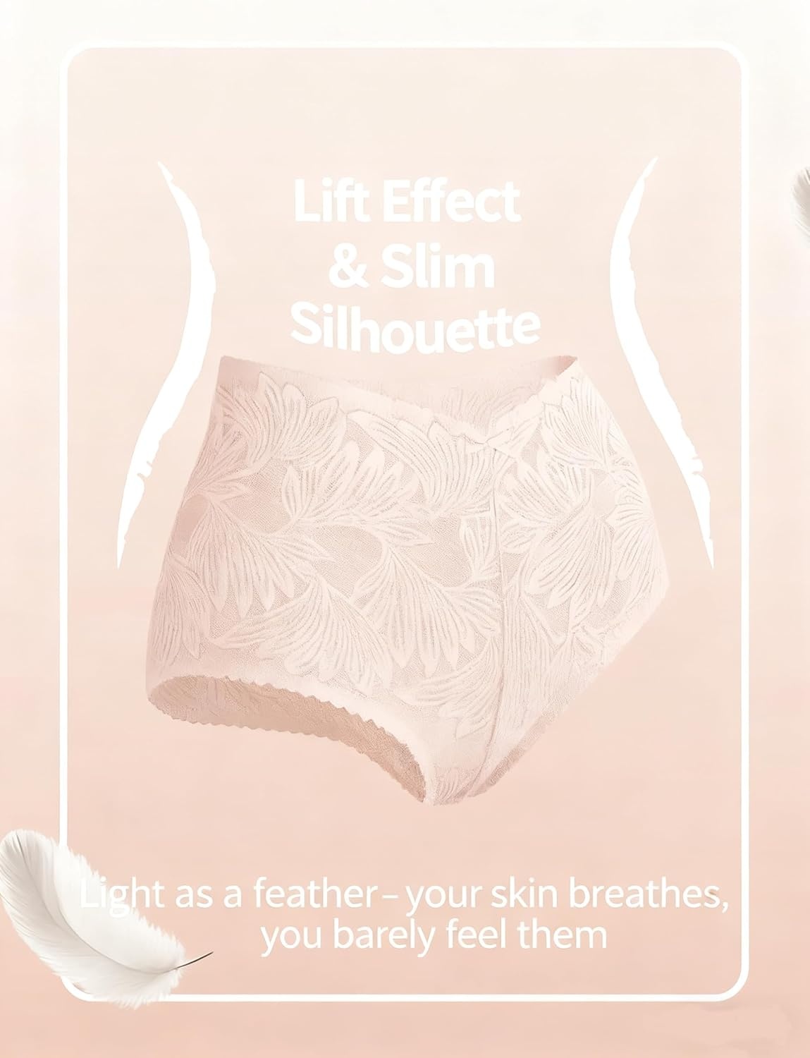 image:imageSexy Underwear for Women Petalsoft Lace Vwaisted Boy Shorts Cute Cheeky Ladies Panties Fashion Lightweight Lingerie 6 packA 6 Pack 6color