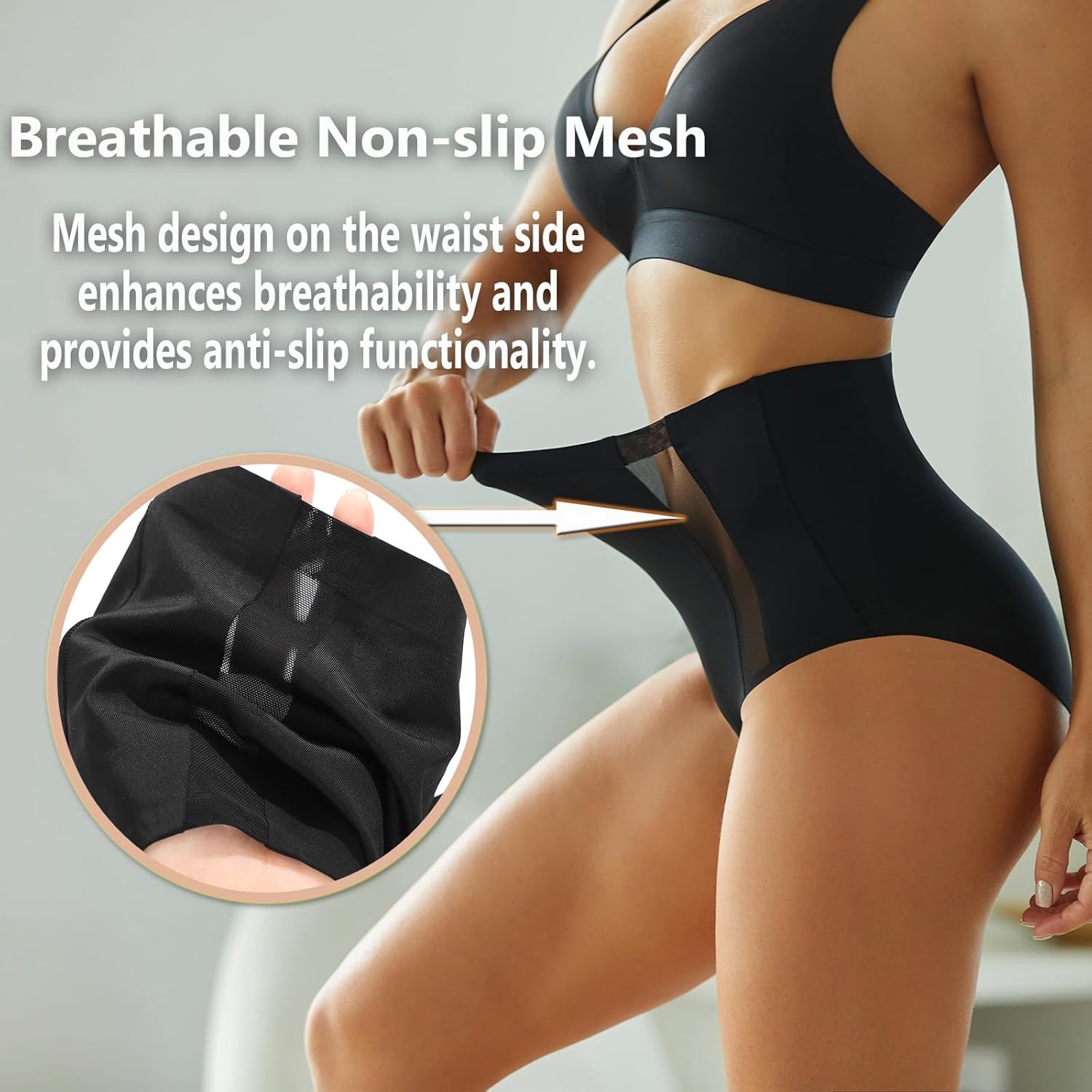 image:imageSth Big 4 Pack Womens High Waisted Underwear Seamless Full Coverage Brief Ladies No Show Panties