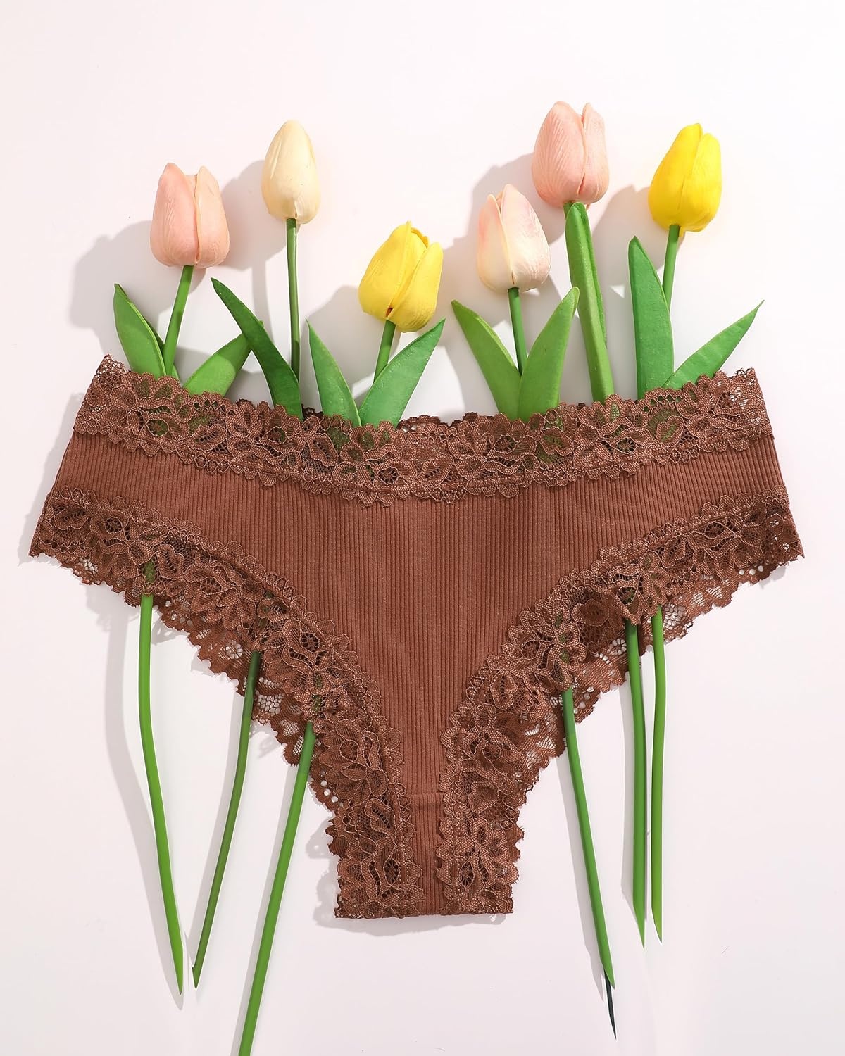 image:imageSth Big Womens Cotton Underwear Sexy Lace Brazilian Panties Soft Breathable Cotton Bikini for Ladies 6 PackColor J