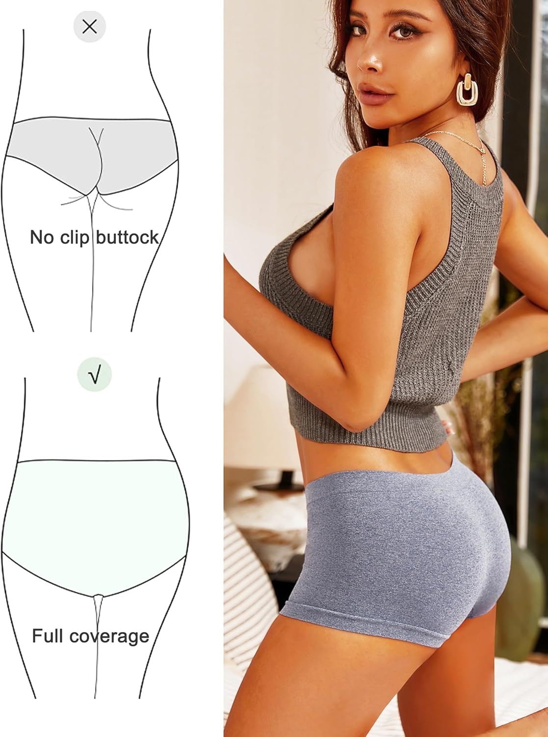 image:imageWomens Boyshorts Underwear Seamless Boxer Briefs Full Coverage Soft Stretch Boxer Shorts For Women 4 PackAmulticolor4 Pack