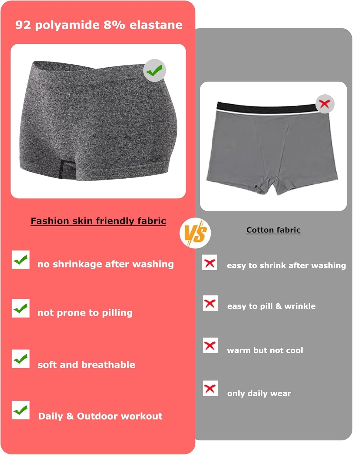 image:imageWomens Boyshorts Underwear Seamless Boxer Briefs Full Coverage Soft Stretch Boxer Shorts For Women 4 PackAmulticolor4 Pack