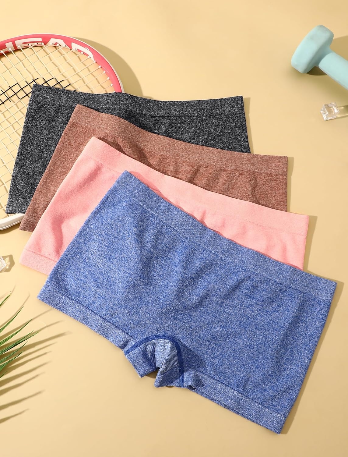 image:imageWomens Boyshorts Underwear Seamless Boxer Briefs Full Coverage Soft Stretch Boxer Shorts For Women 4 PackJmulticolor4 Pack