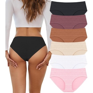 image:imageSeamless Underwear for Women No Show Cheeky Low Rise Bikini Jacquard Soft Ladies Panties Breathable Stretch Hipster 6 PackAmber Brownblackmauvewoodbuttercreamwhitepink