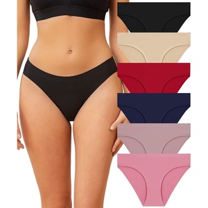 image:imageSeamless Underwear for Women Soft No Show Panties Sexy High Cut Invisible Hipster Silky Cheeky Ladies Bikini 6 PackColor D