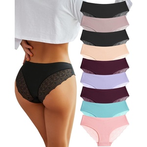 image:imageSth Big Cheeky Underwear for Women Lace No Show Bikini Soft Breathe Seamless Panties Ladies Sexy Hipster Set 6 PackColour 19 Pack