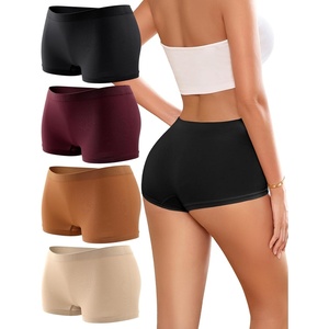 image:imageWomens Boyshorts Underwear Seamless Boxer Briefs Full Coverage Soft Stretch Boxer Shorts For Women 4 PackBmulticolor4 Pack