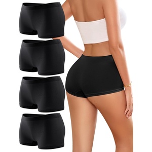 image:imageWomens Boyshorts Underwear Seamless Boxer Briefs Full Coverage Soft Stretch Boxer Shorts For Women 4 PackCmulticolor4 Pack
